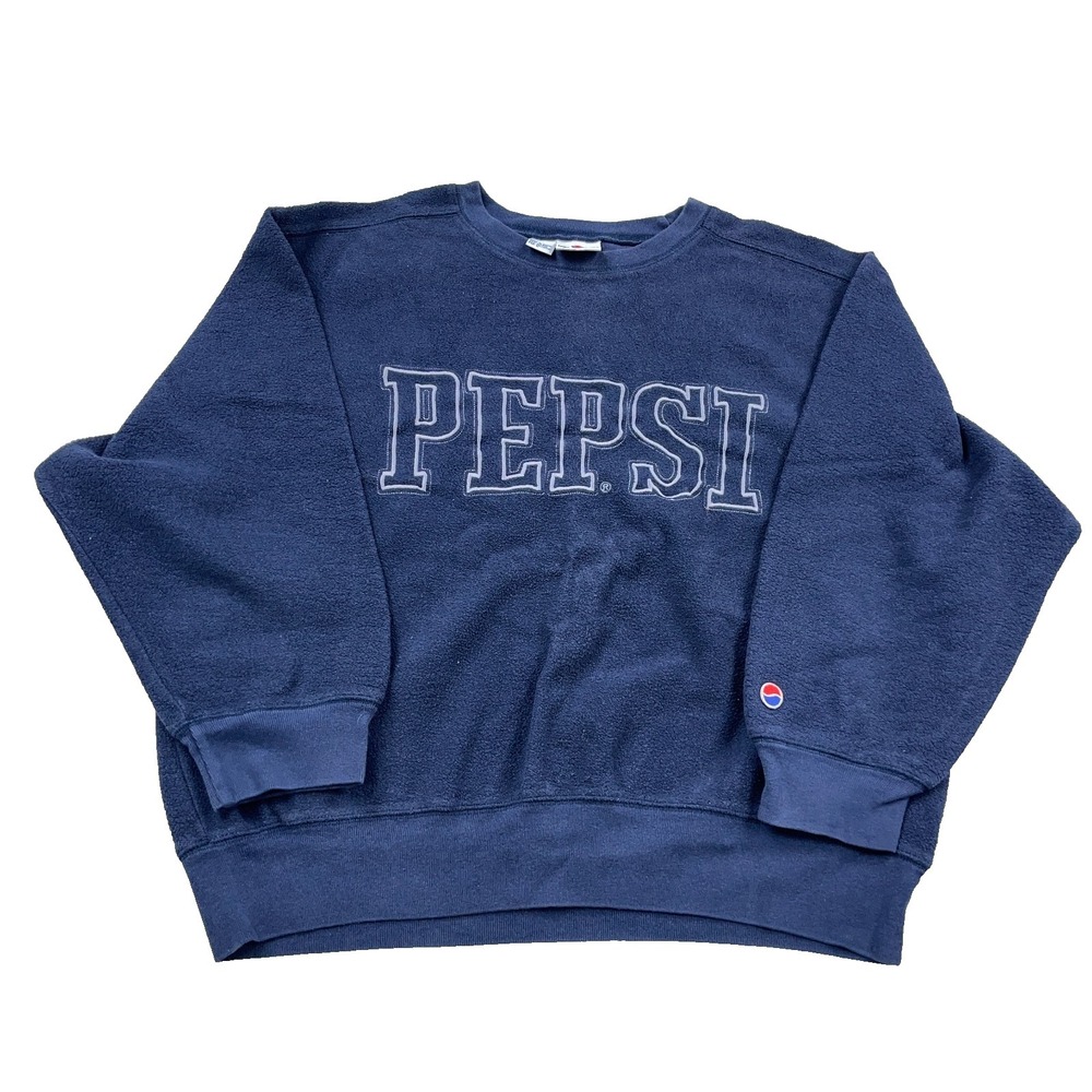 Vintage Pepsi Sweatshirt Mens Large Blue Crewneck Sweater Spellout Y2K Adult B2